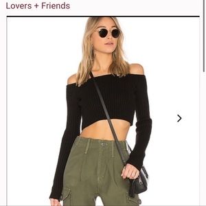 Lovers + Friends Bells Crop Ribbed Sweater